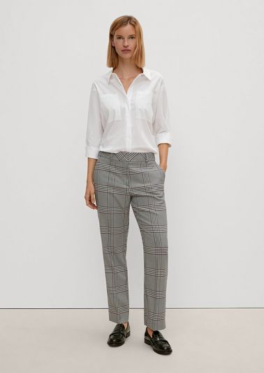 Regular fit: Stretchy Prince of Wales check trousers from comma