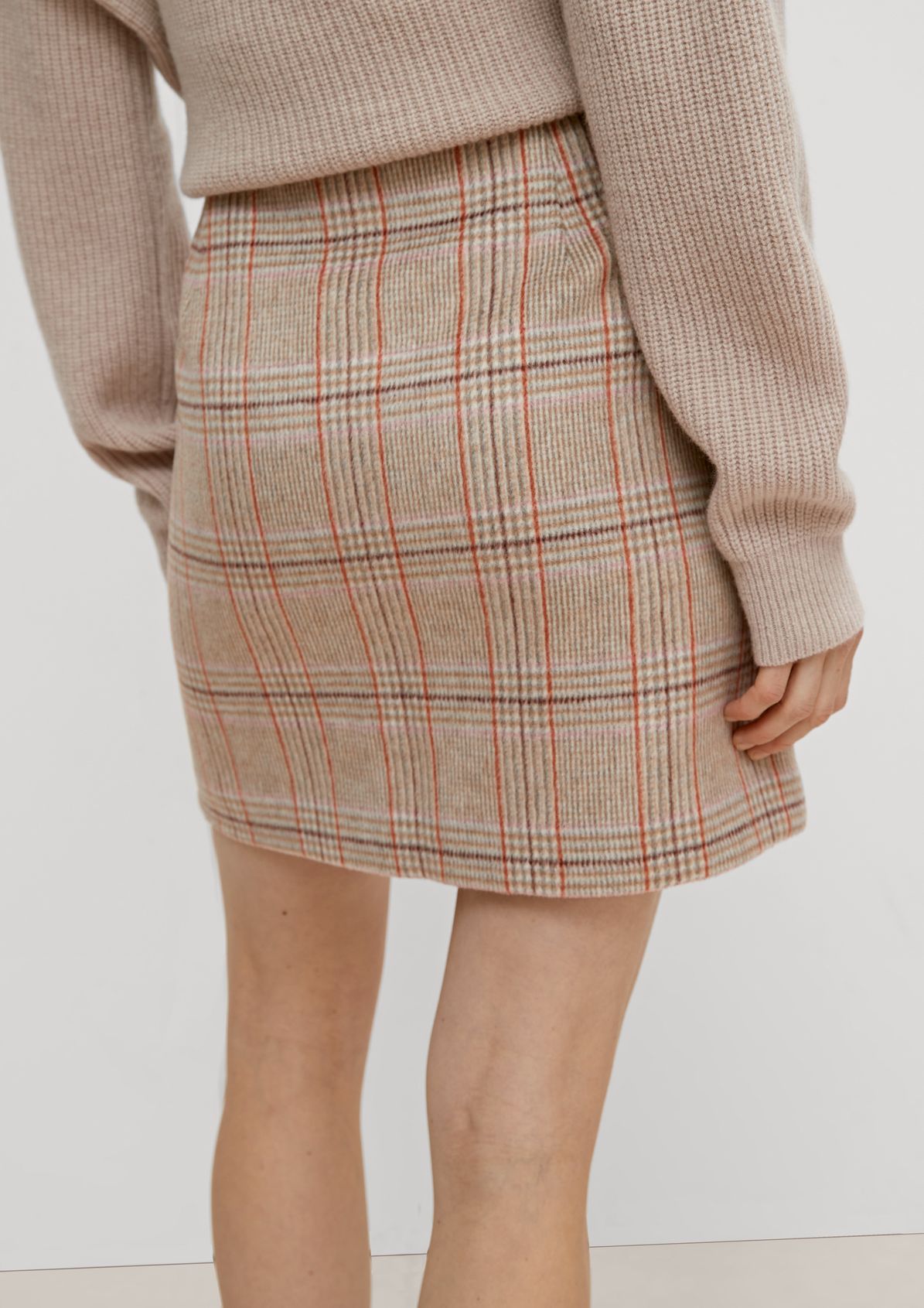 Check skirt in a wool blend from comma