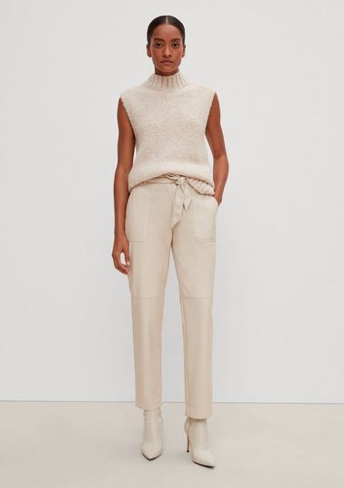 Regular fit: faux leather trousers from comma