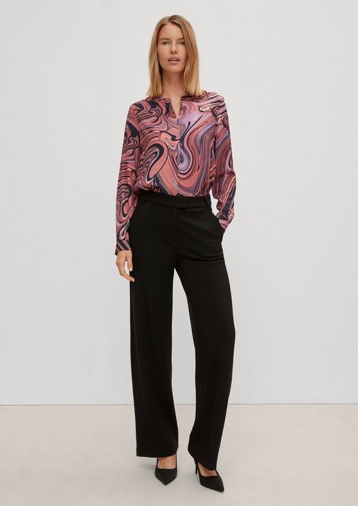 Viscose blouse with a full-length zip from comma