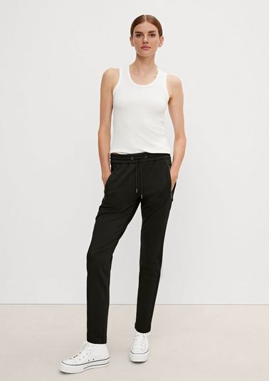 Twill trousers with an elasticated waistband from comma