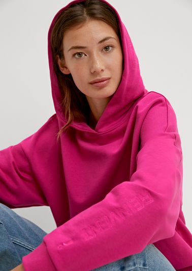 Hooded jumper with embroidery from comma