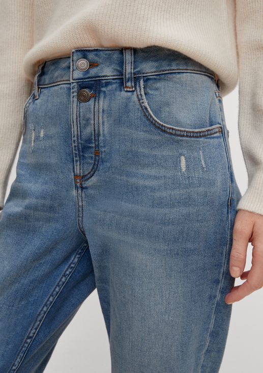 Regular fit: boyfriend jeans with distressed elements from comma
