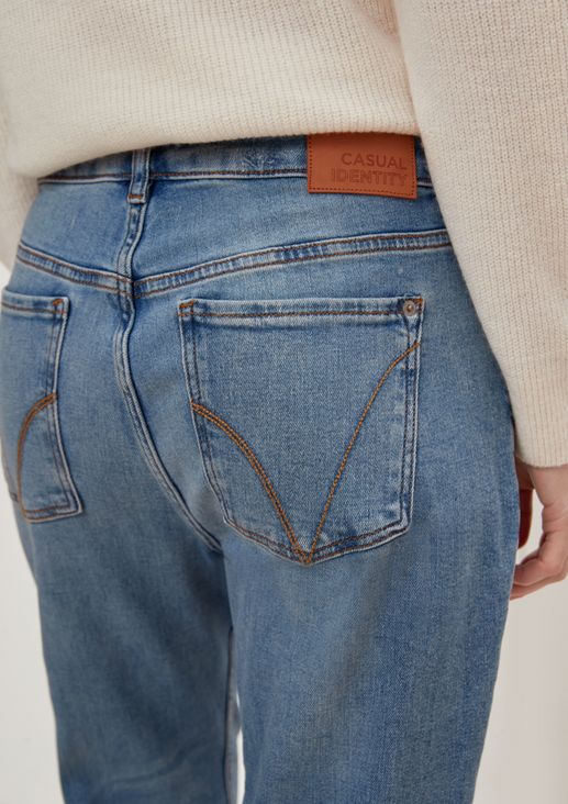 Regular fit: boyfriend jeans with distressed elements from comma