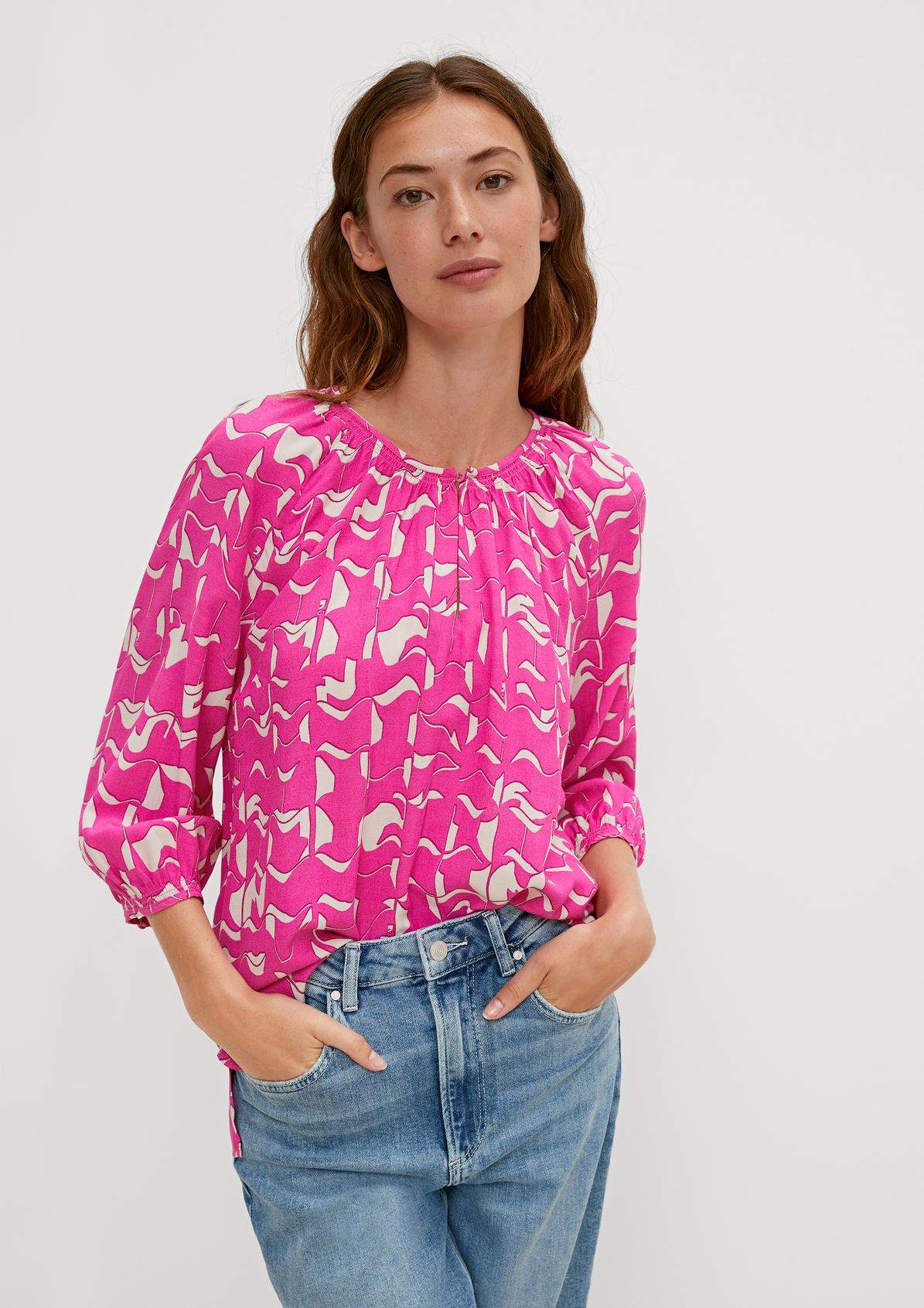 Tunic-style print blouse from comma