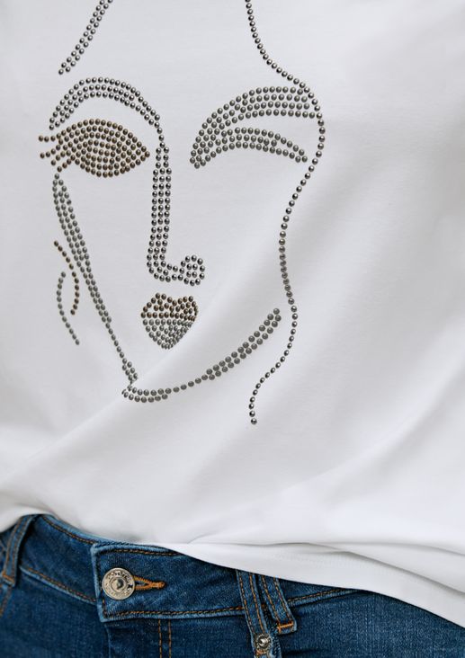T-shirt animé d’un motif composé de rivets de Comma
