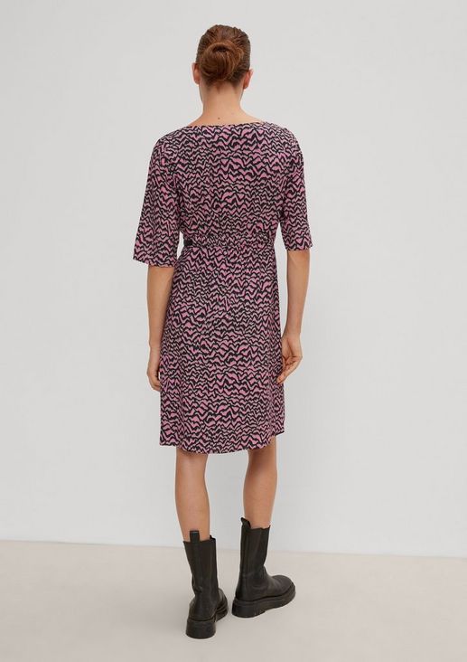Midi dress with an all-over print from comma