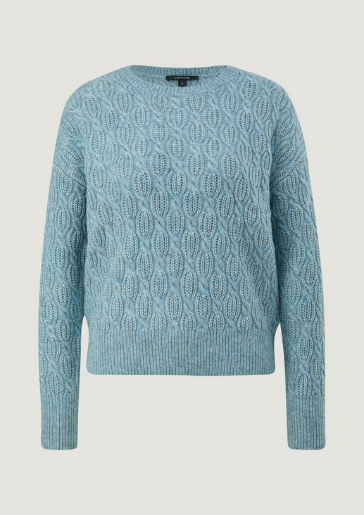 Knitted jumper with a cable pattern from comma