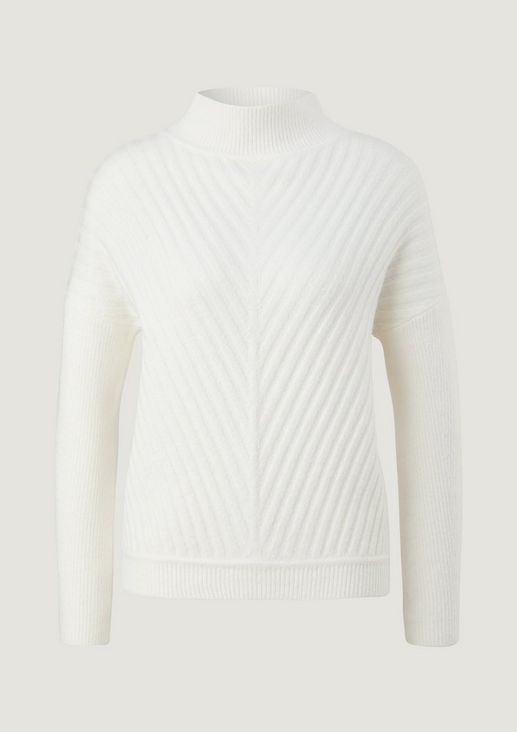 Knitted jumper in a cotton blend with wool from comma