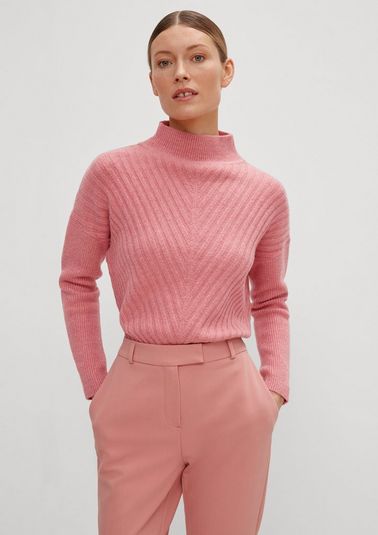 Knitted jumper in a cotton blend with wool from comma