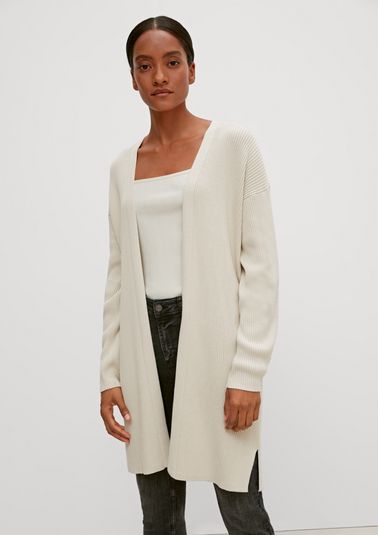 Long cardigan with a ribbed texture from comma