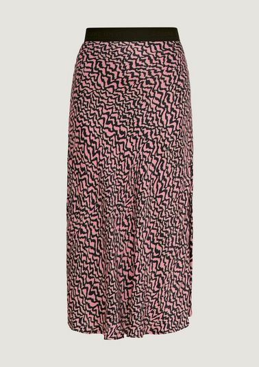 Printed satin skirt from comma