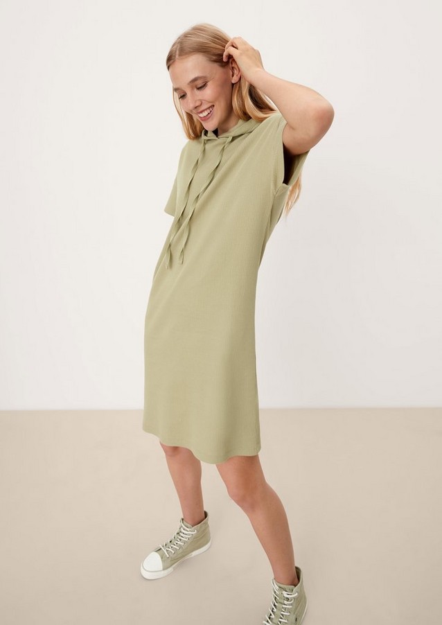 Women Dresses | Hooded dress with a piqué texture - HT55602