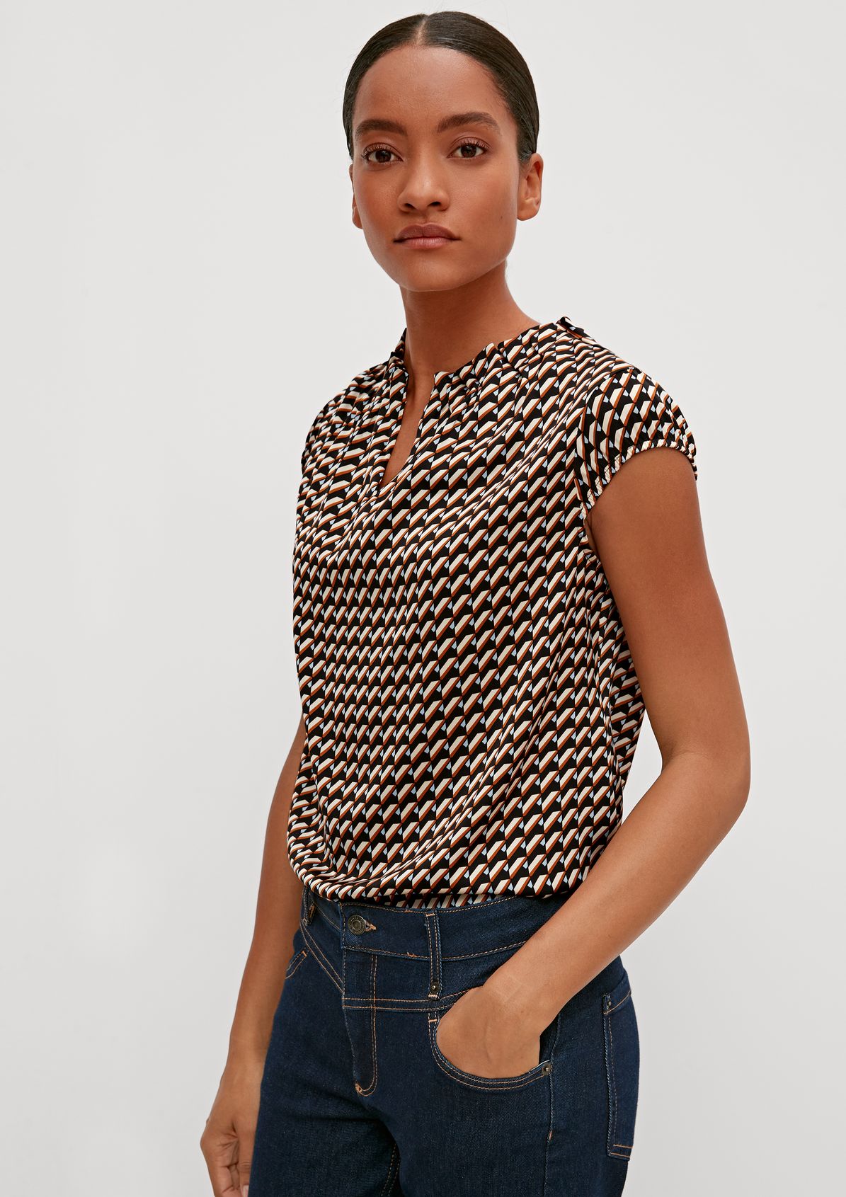 Patterned satin blouse from comma