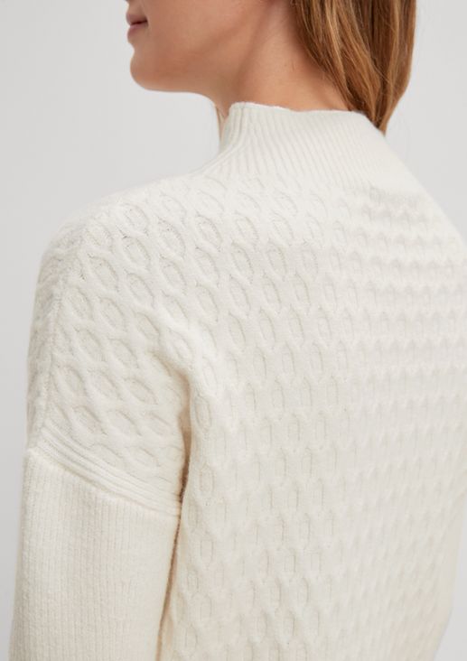 Knit jumper with a stand-up collar from comma