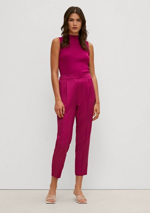 Slim fit: 7/8-length trousers with waist pleats from comma