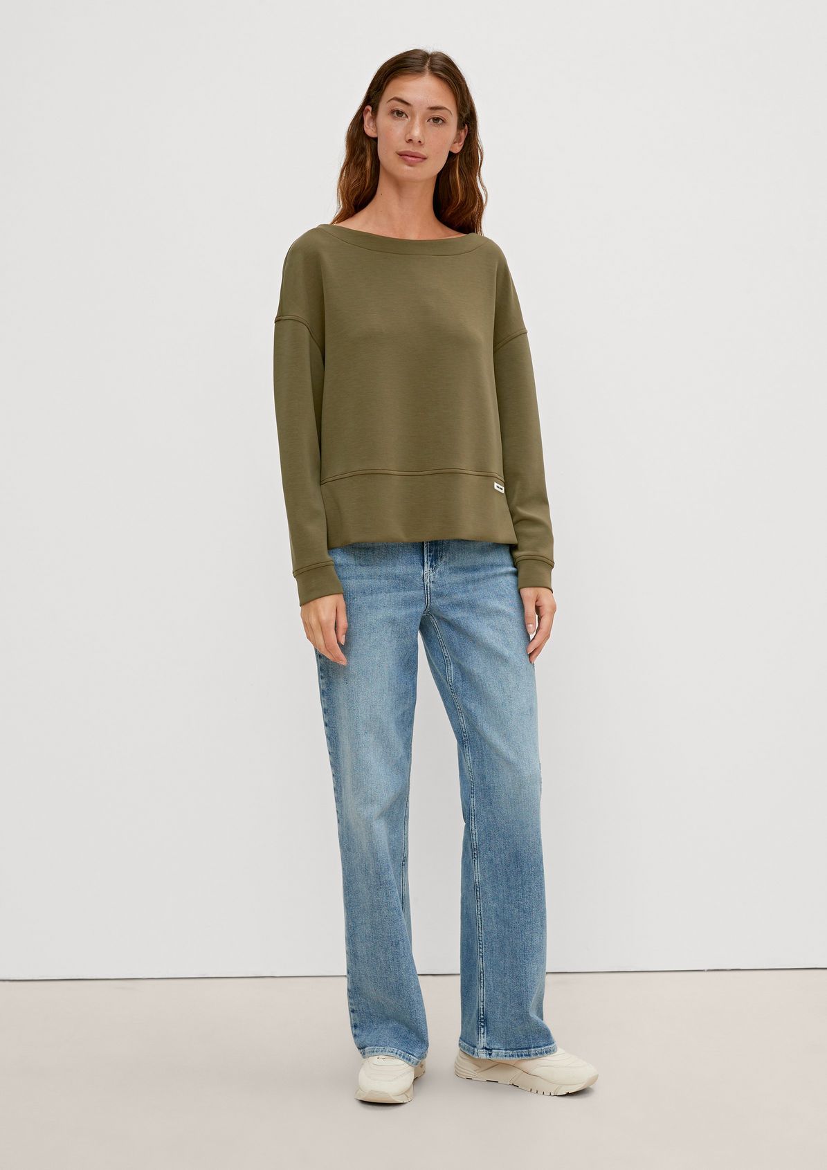 Sweatshirt with a bateau neckline from comma