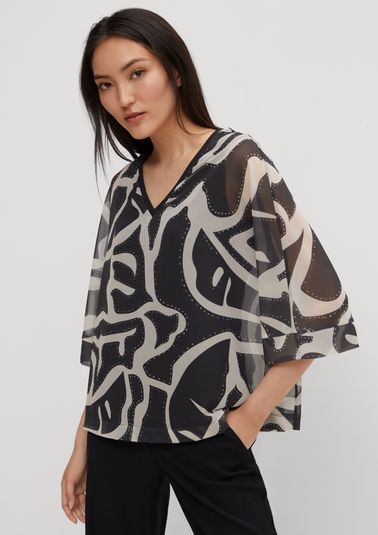 Chiffon blouse with batwing sleeves from comma