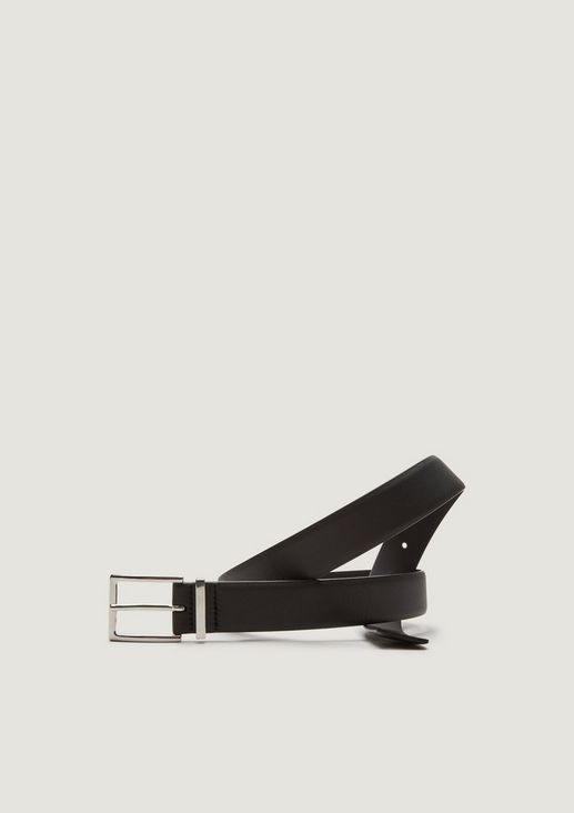 Leather belt with a shiny pin buckle from comma