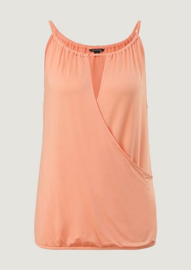 Wrap-over effect halterneck top from comma