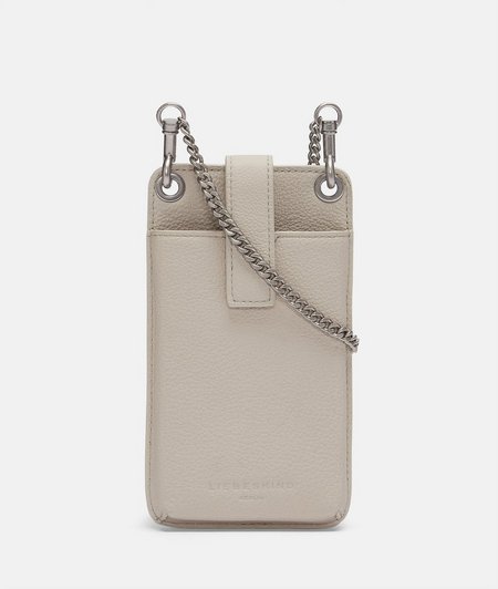 Elegant mobile phone pouch made of leather from liebeskind