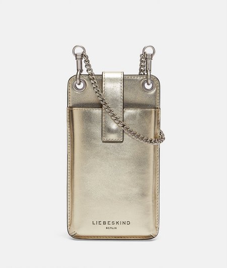 Elegant mobile phone pouch made of leather from liebeskind