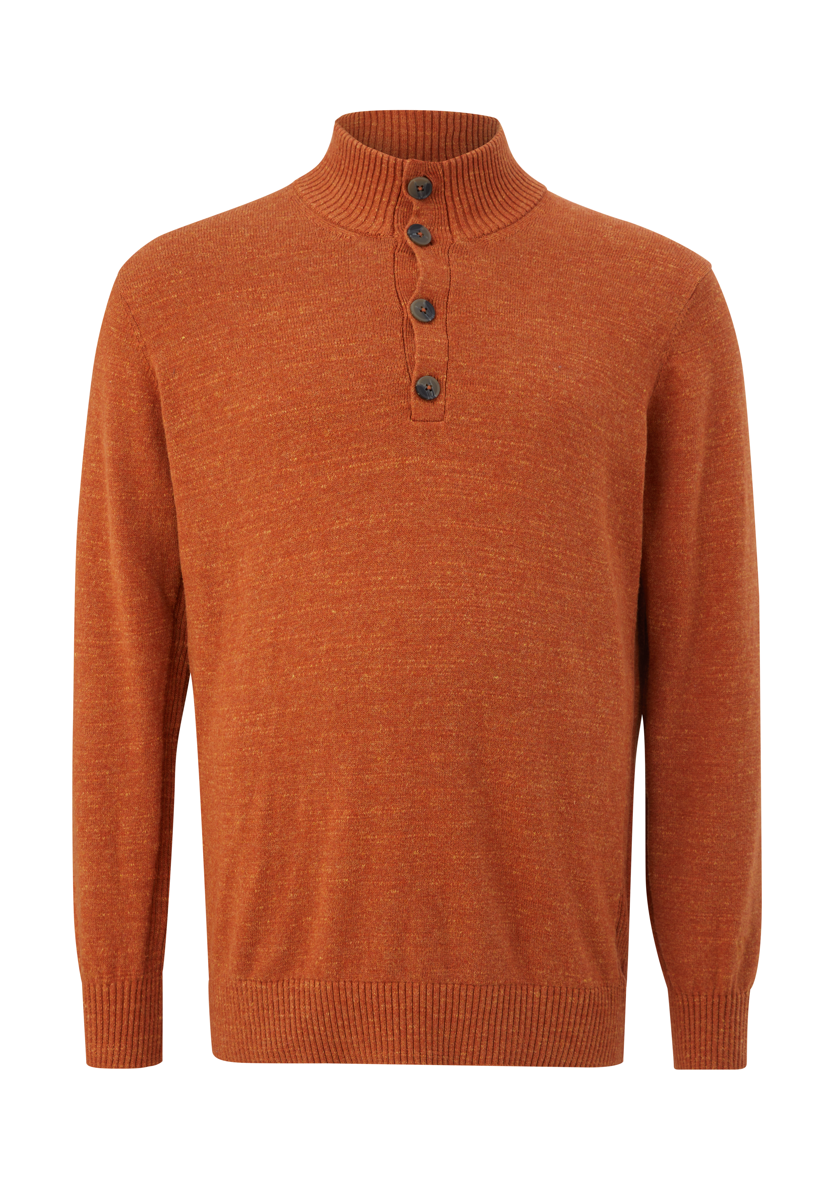 Knitted zip-neck jumper