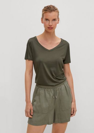 Lightweight V-neck jersey top from comma