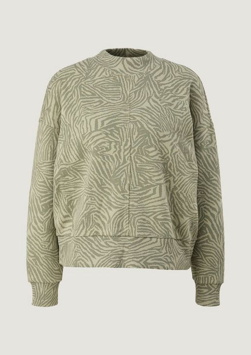 Sweatshirt with an all-over pattern from comma