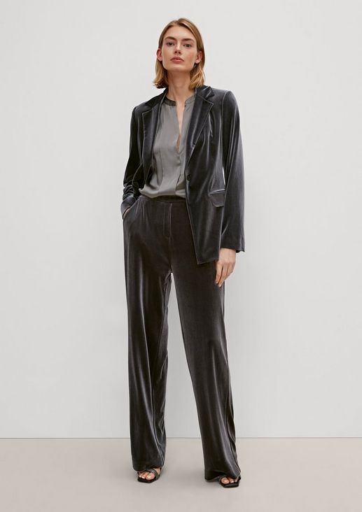 Regular fit: Velvet trousers from comma