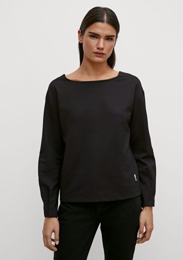 Long sleeve top with a logo appliqué from comma