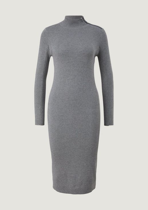 Knitted dress with a stand-up collar from comma