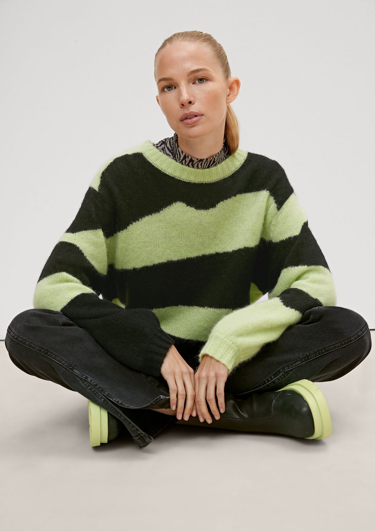 Knitted jumper with alpaca wool from comma