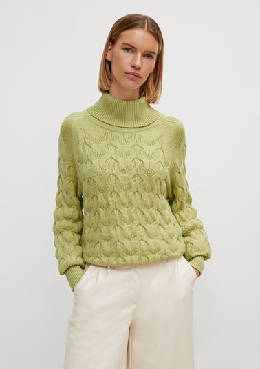 Jumper with a knitted pattern from comma