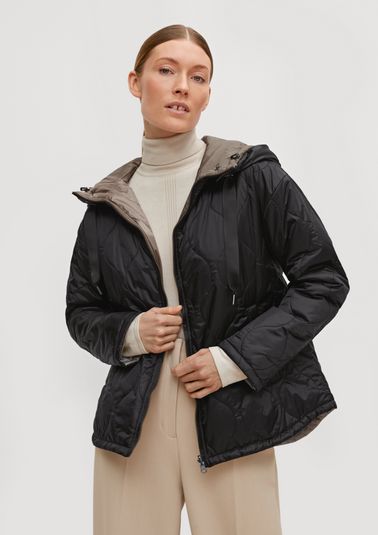 Quilted jacket with adjustable hood from comma