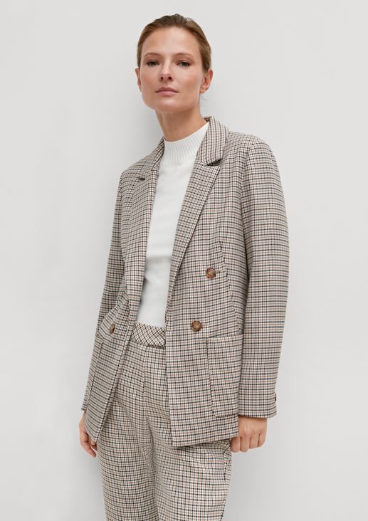 Indoor blazer with a Prince of Wales check pattern from comma