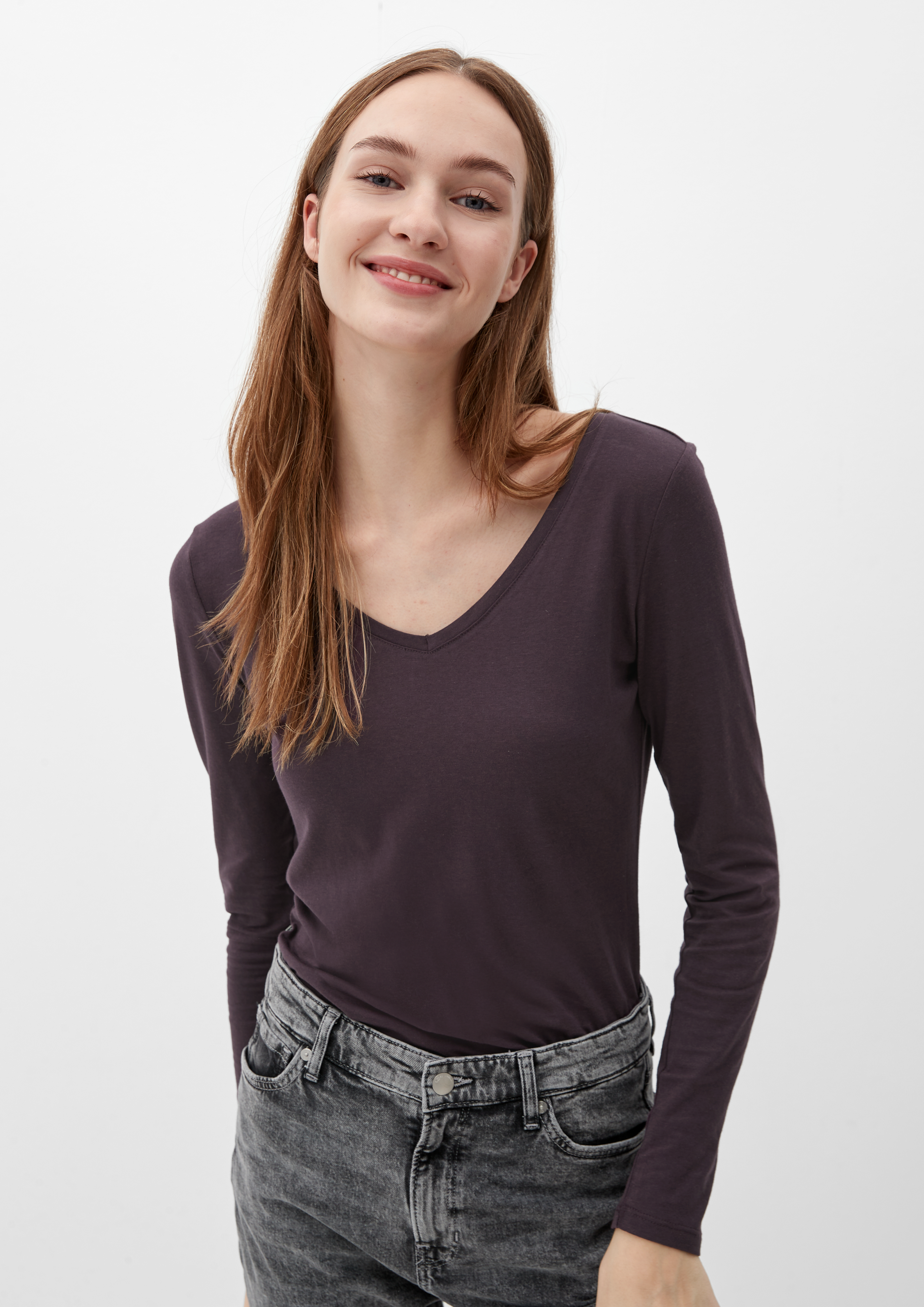 Mixed fabric top