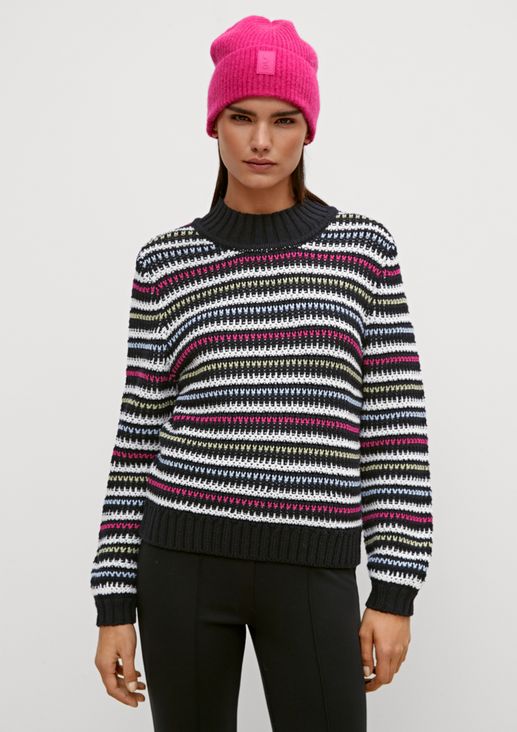 Knitted jumper with horizontal stripes from comma