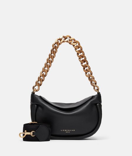 Leather bag with a gold-coloured chain strap from liebeskind