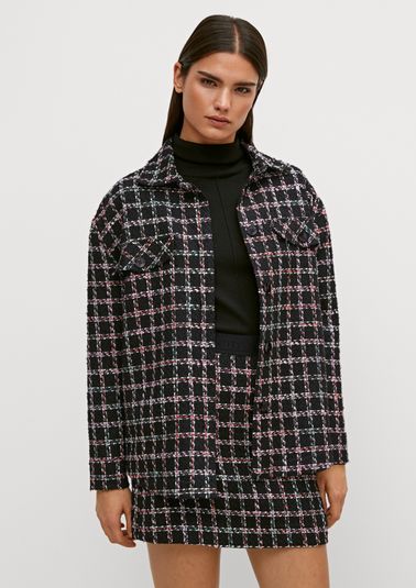 Jacket with a stylish check pattern from comma