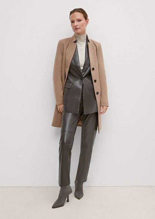 Long faux leather blazer from comma