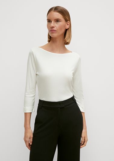 Jersey top with 3/4-length sleeves from comma