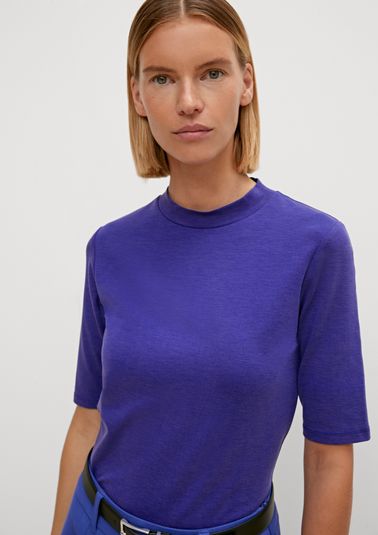 T-shirt with a stand-up collar from comma