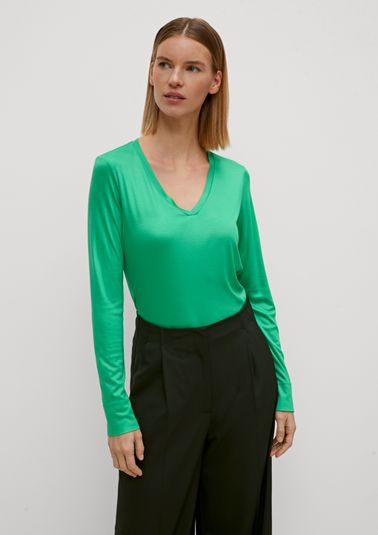 Long sleeve top made of satin jersey from comma