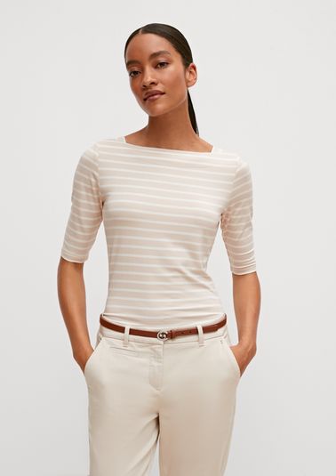 Striped top with mid-length sleeves from comma