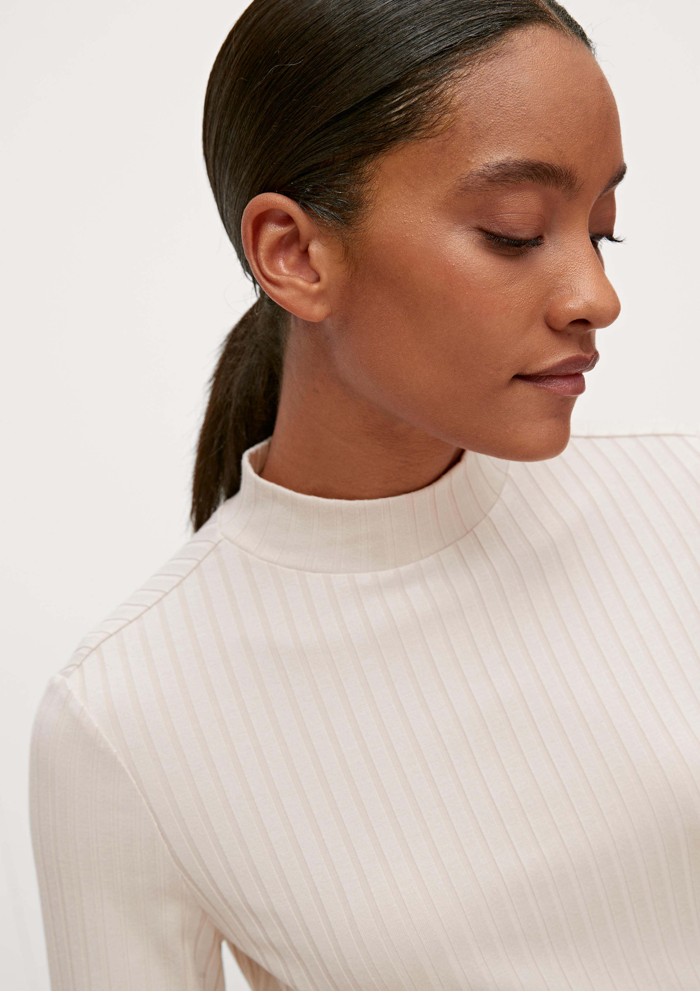 Mixed fabric top
