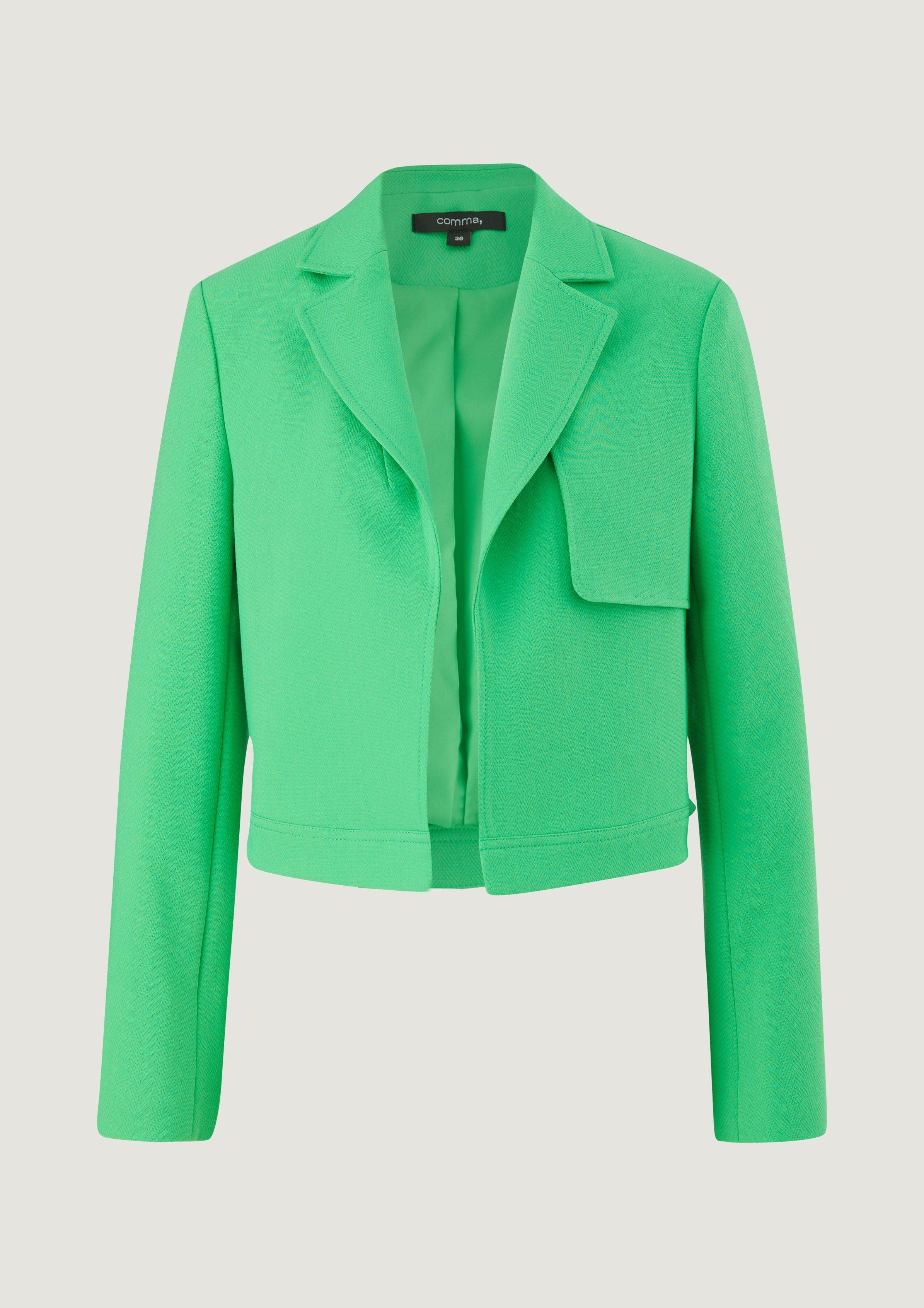comma Cropped blazer with a herringbone pattern