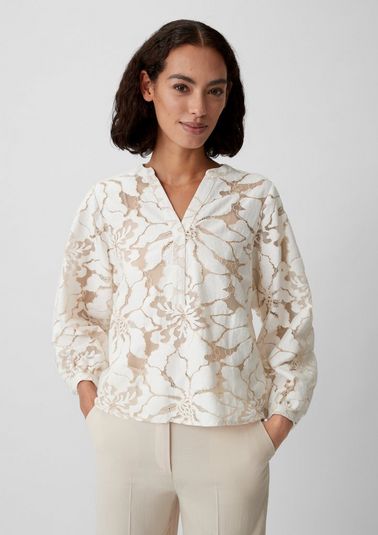Lace blouse with a floral pattern from comma