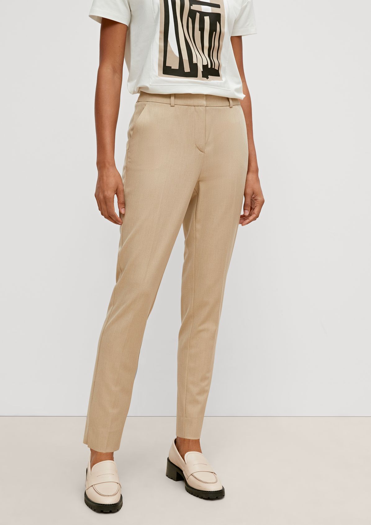 Slim fit: trousers with a woven texture from comma