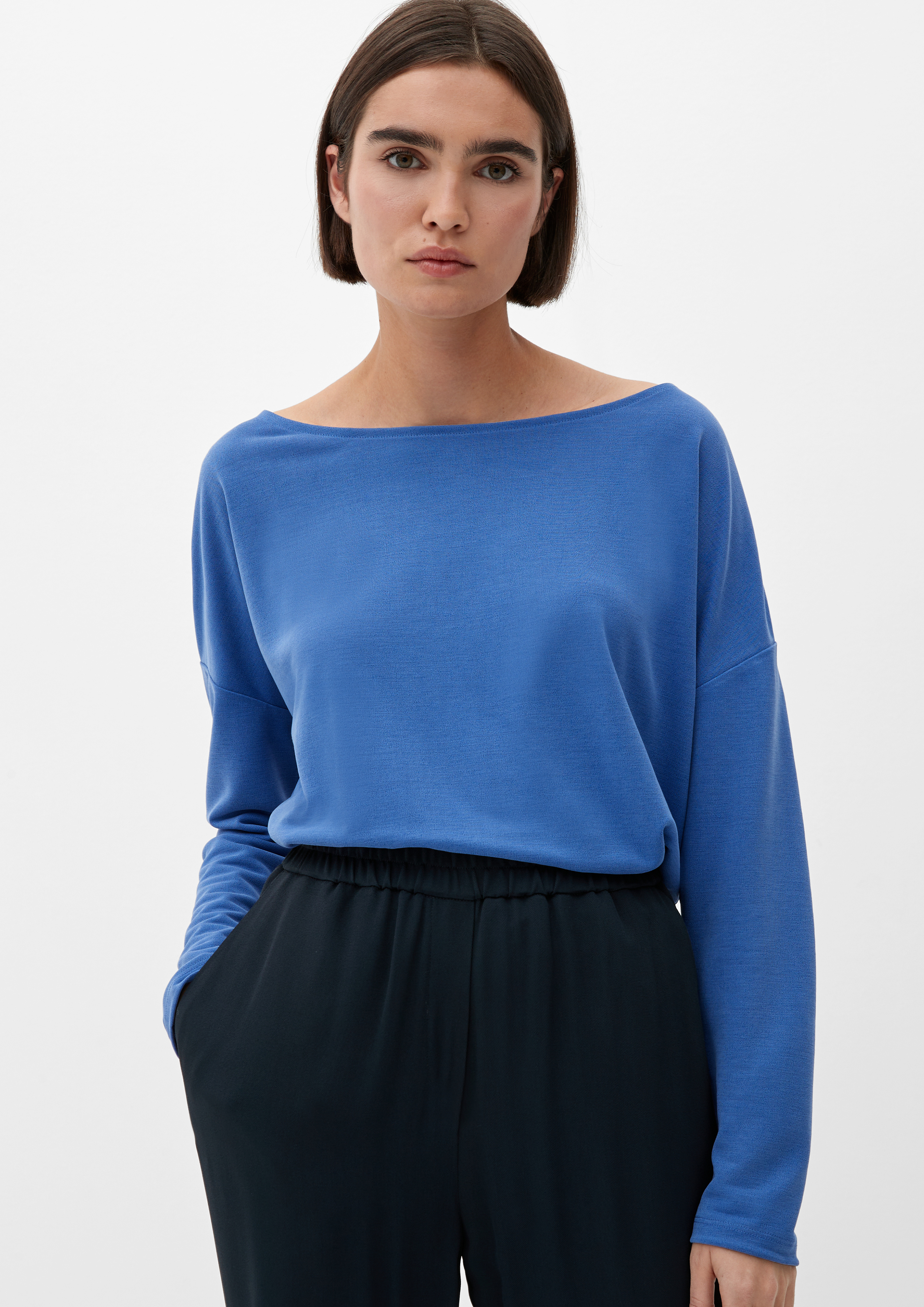 Mixed fabric top